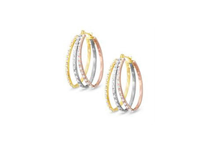 Three Tone Plated Seminario Earring